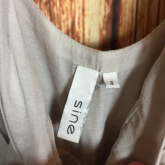 Sine Gray Rosette Floral Textured Sleeveless Pleated Lined Mini Dress Size 4 - Picture 4 of 5